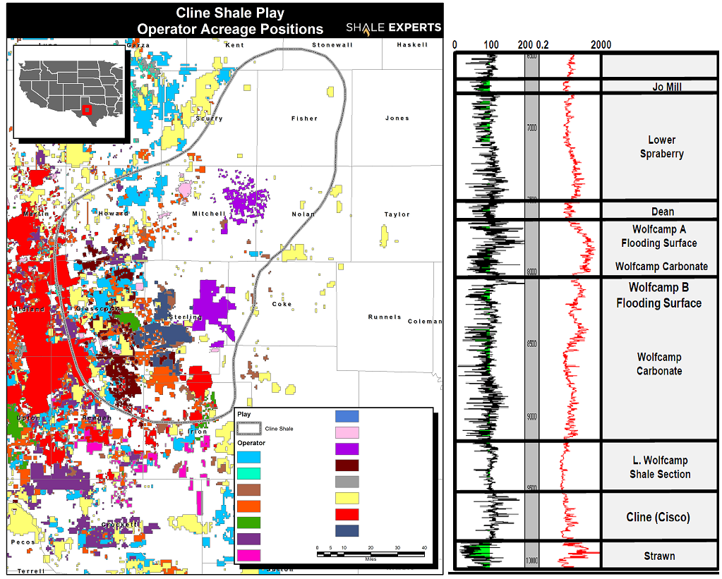 Cline Shale Map