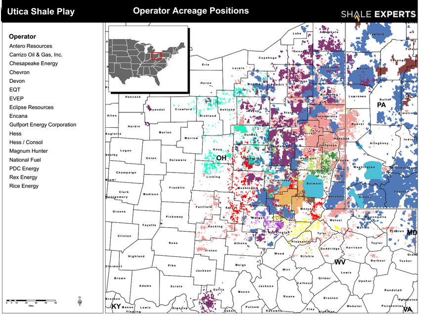 Utica Shale Map : Company Leaseholds